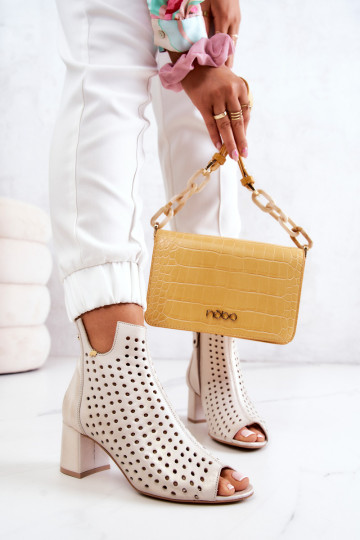 Odiniai ažūriniai batai Maciejka 05420-04 Smėlio spalvos