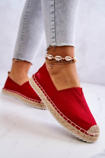 Espadrilės ant pinto pado Didelė žvaigždė HH274494 Raudona 2