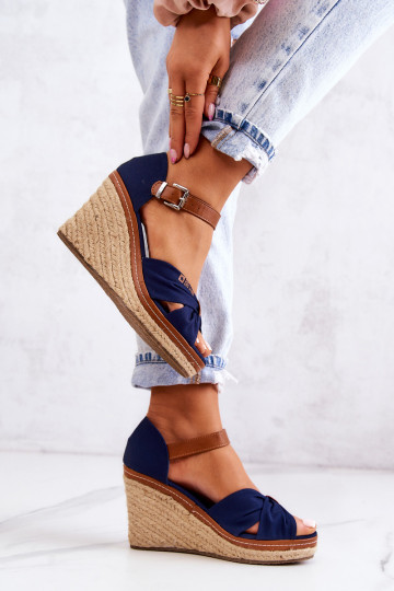 Moteriški sandalai On Wedge Big Star JJ274938 Tamsiai mėlyni