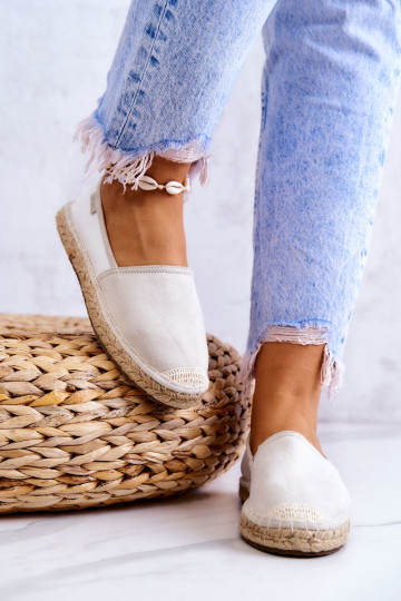 Moteriškos klasikinės espadrilės Big Star JJ274951 balta ir pilka