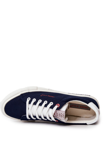 Madingi klasikiniai sportbačiai Cross Jeans JJ1R4028C tamsiai mėlyni 2