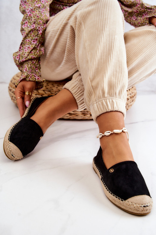 Moteriškos zomšos espadrilės juodos Joaquin