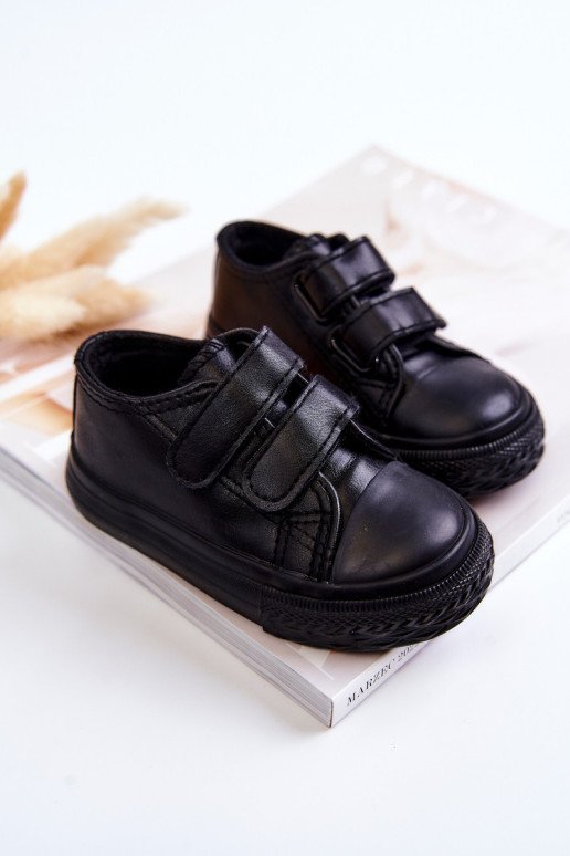 Vaikiški odiniai sportbačiai su Velcro juoda Foster