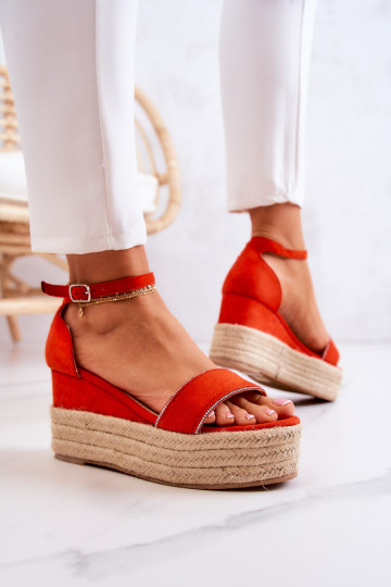 Moteriški sandalai ant pleišto su kubiniu cirkonio oranžiniu linette 2