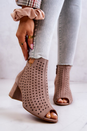 Odiniai ažūriniai batai Maciejka 05420-10 Tamsiai smėlio spalvos