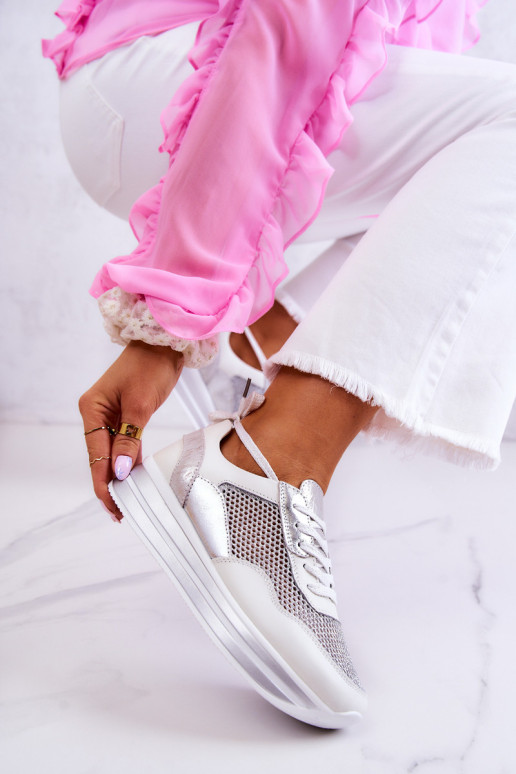 Moteriški sportiniai bateliai Baltos ir sidabrinės spalvos Bourne