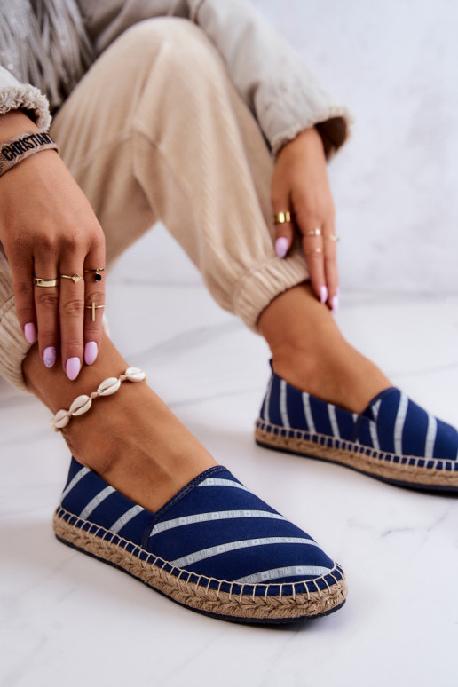 Moteriškos klasikinės espadrilės Big Star JJ274960 Tamsiai mėlynos spalvos