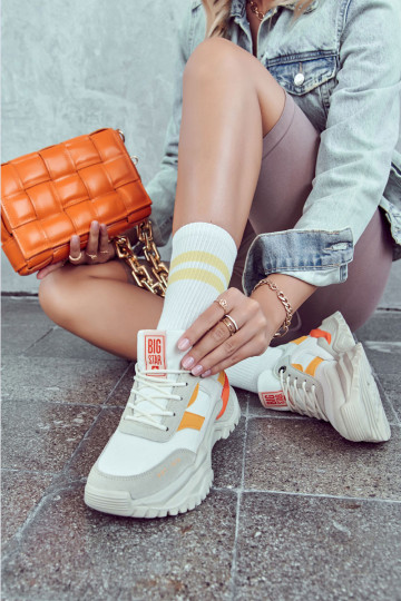 Moteriški sportiniai bateliai Big Star JJ274A411 baltai smėlio spalvos 2