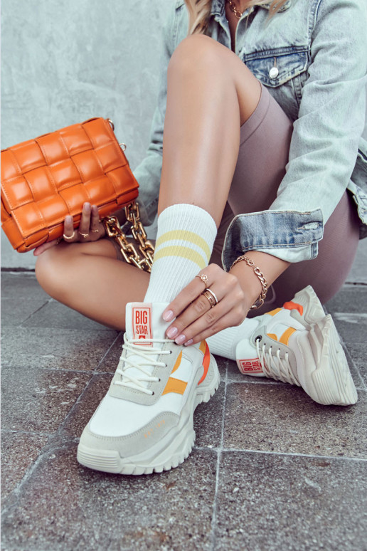 Moteriški sportiniai bateliai Big Star JJ274A411 baltai smėlio spalvos