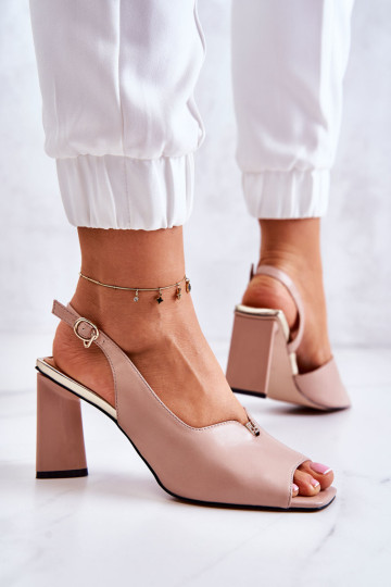 Zomšiniai sandalai ant juostos Beige Fiorine 2
