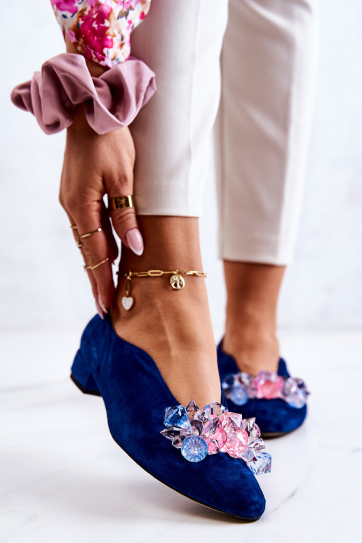 Elegantiški zomšiniai batai su dekoracija Navy McQueen