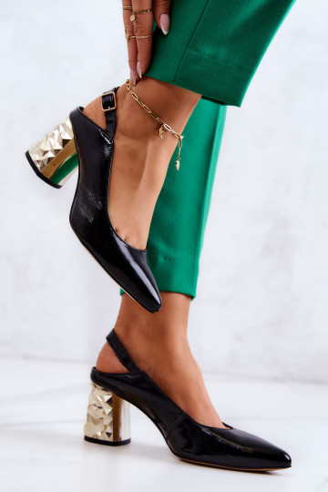 Odiniai aukštakulniai ant baro Maciejka 05427-01 Juoda