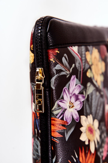 Didelis krepšys NOBO M2010-CM20 Gėlės Juodos 2