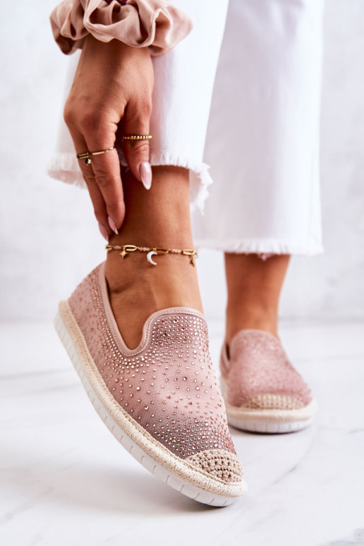 Moteriški audiniai Espadrilės su kubiniais cirkoniais