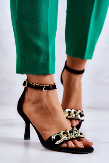 Zomšinės aukštakulnės basutės Laura Messi 2366 Black 2