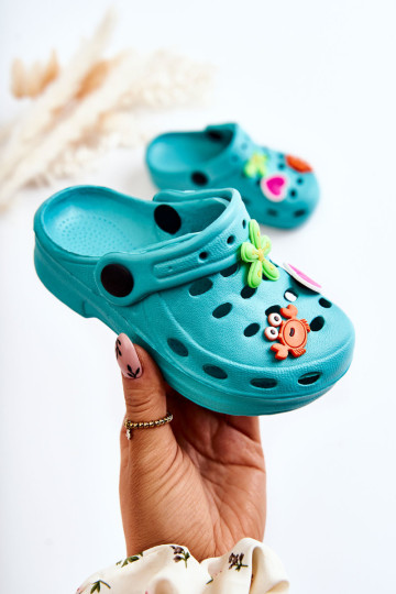 Vaikiškos šlepetės su porolonu Crocs Turquoise Sailor