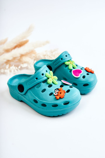 Vaikiškos šlepetės su porolonu Crocs Turquoise Sailor 2