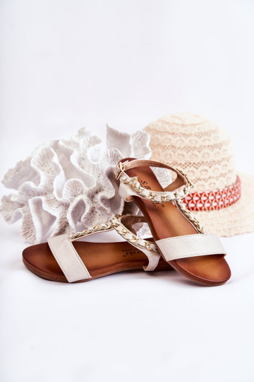 Vaikiški odiniai sandalai su sagtimi smėlio spalvos Letto 2