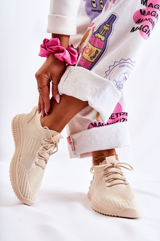 Moteriški sportiniai bateliai Sneakers Šviesiai smėlio spalvos Storia