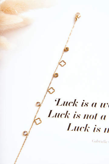 Klasikinė apyrankė ant plonos grandinėlės su aukso papuošalais 2