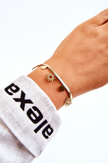 Moteriška reguliuojama apyrankė nuo saulės ir auksiniai ratai