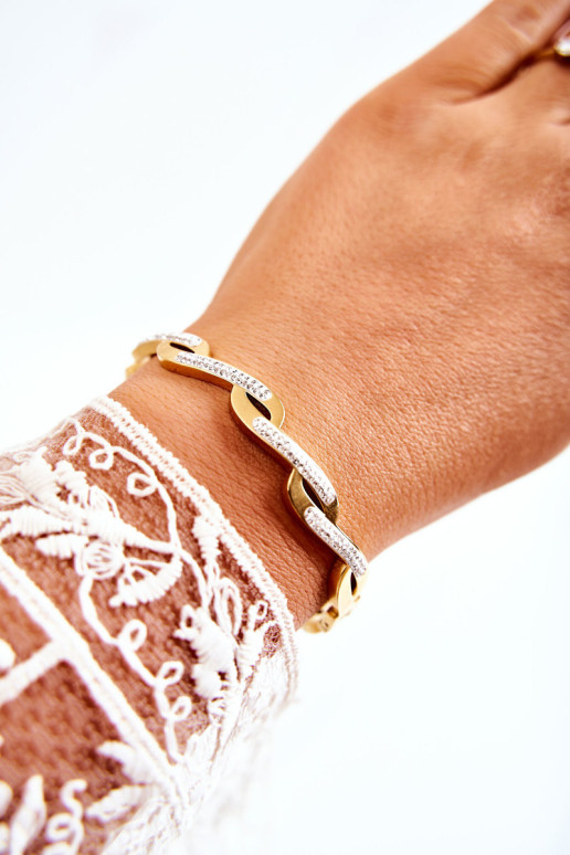 Madinga užsegama apyrankė su kubiniu cirkonio auksu