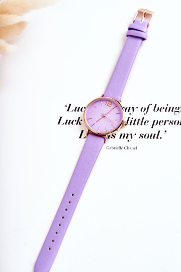 Žiūrėti ant odinio dirželio Be nikelio ERNEST Tamsiai violetinė 2