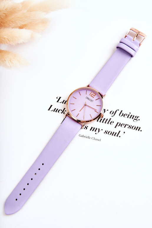 Moteriškas laikrodis Ernest Šviesiai violetinis smėlio malūnas