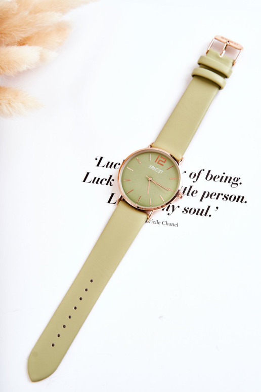 Moteriškas laikrodis Ernest Šviesiai žalias smėlio malūnas