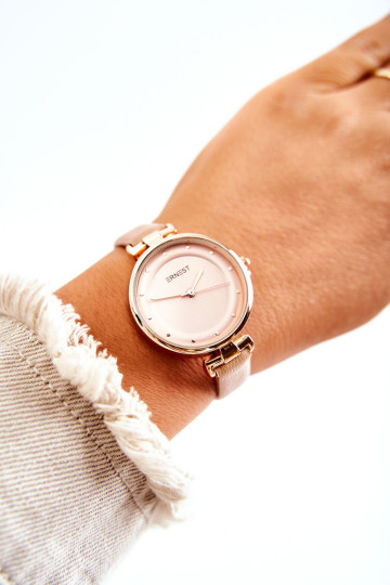 Moteriškas analoginis laikrodis Ernest Beige