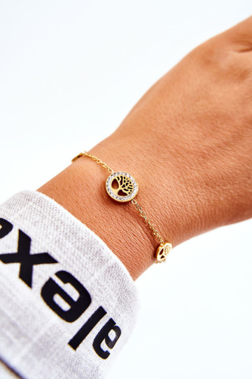 Moteriška apyrankė Įžymybė Trys aukso gyvybės medžiai