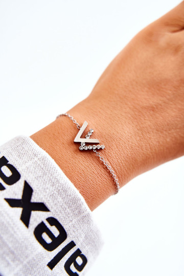 Grandininė apyrankė su kubiniu cirkonio sidabru