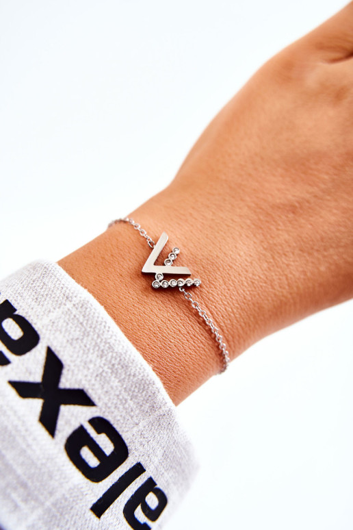 Grandininė apyrankė su kubiniu cirkonio sidabru