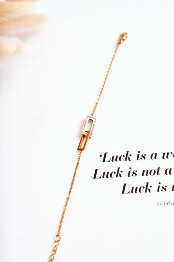 Moteriška apyrankė įžymybių iš plieno su kubinio cirkonio aukso spalvos 2