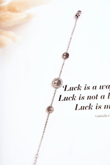 Moteriška apyrankė Įžymybė Trys Sidabriniai gyvybės medžiai 2