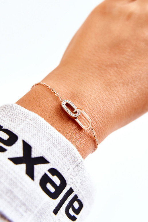 Moterų įžymybių apyrankė su ovaliais ornamentais rožinio aukso spalvos