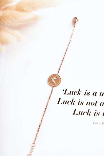 Moterų įžymybių apyrankė su ornamentu ir kubiniu cirkonio rožiniu auksu 2