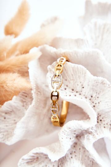 Elegantiška plieno apyrankė su kubiniu cirkonio auksu