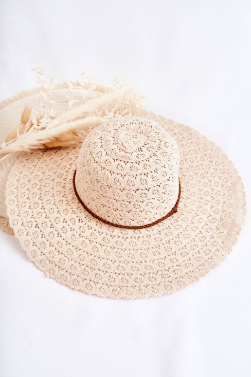 Moteriška ažūrinė skrybėlė smėlio spalvos Bahama