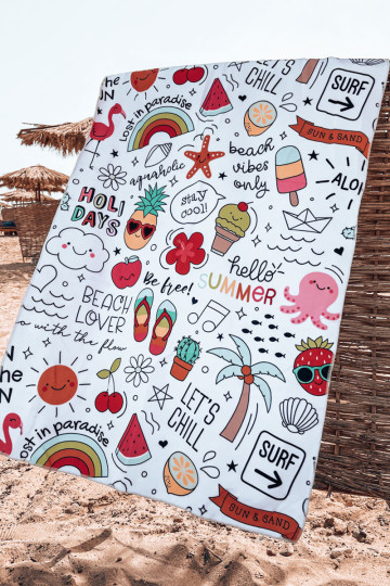 Kuprinės krepšys rankšluostis 3in1 Spalvingas spausdinimas baltas 2