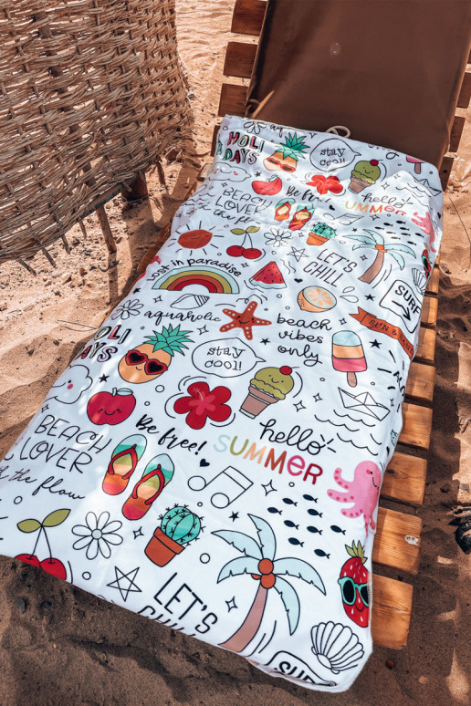 Kuprinės krepšys rankšluostis 3in1 Spalvingas spausdinimas baltas