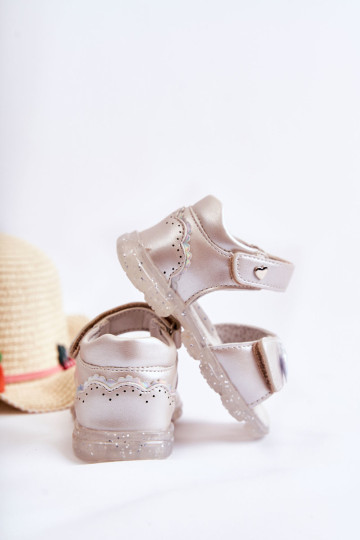 Patogūs vaikiški sandalai su dekoracija Silver Cayo 2