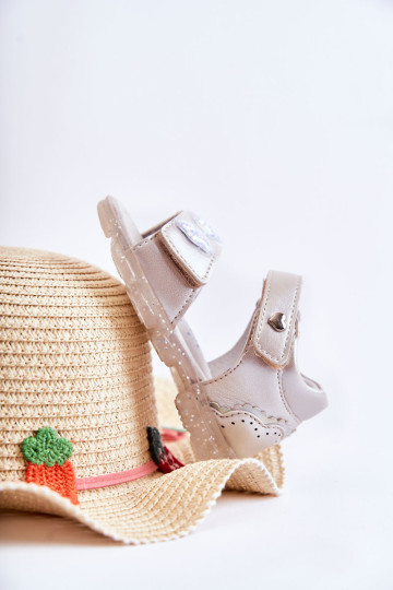 Patogūs vaikiški sandalai su dekoracija Silver Cayo