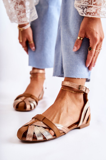 Moteriški odiniai sandalai Maciejka 01924-32 aukso rudos spalvos