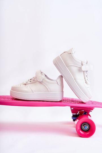 Vaikiški sportiniai bateliai su lipnia juosta White Elike