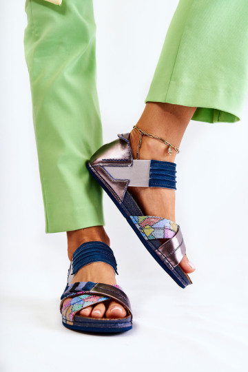 Odiniai sandalai su raišteliu Maciejka 03375 Mėlyna 2