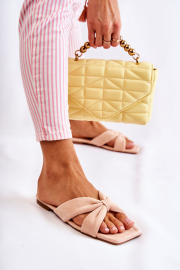 Moteriškos zomšinės šlepetės Šviesiai rožinės spalvos Vanilla Sky