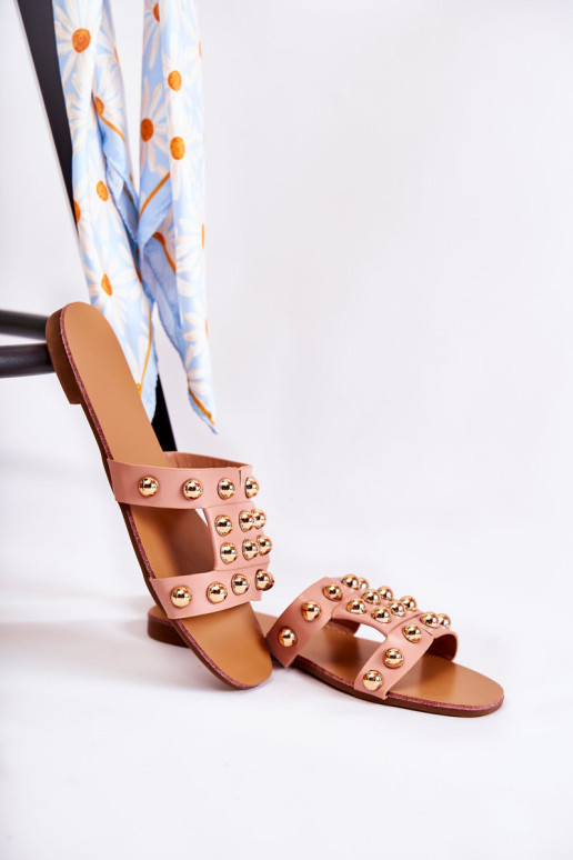 Moteriškos klasikinės šlepetės su ornamentais Pink Scotlyn