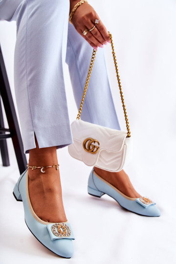 Odinės balerinos su baltu dekoru Blue Joliet