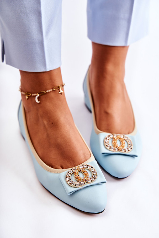 Odinės balerinos su baltu dekoru Blue Joliet